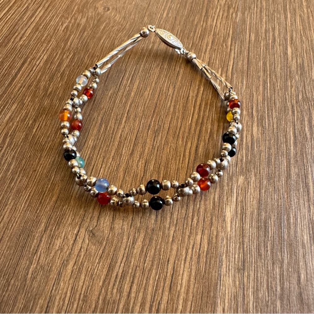 Multi Color Bead Intertwined Bracelet